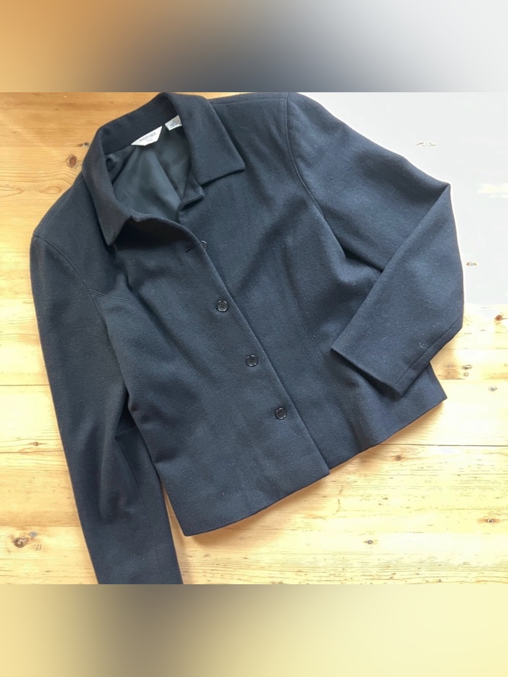 Brooks 346 Wool Blend 5 Button Black Jacket 10